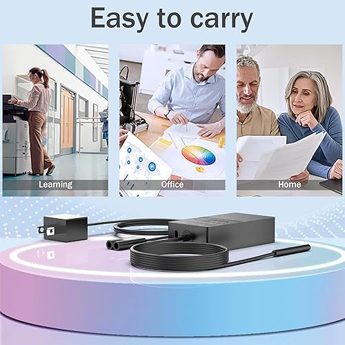 Miniatura 7 de Nuevo cargador Surface Pro de 65 W compatible con Microsoft Surface Pro 10, 9, 8, 7+, 6, 5, 4, 3, X, Windows Surface Laptop 6, 5, 4, 3, 2, 1,