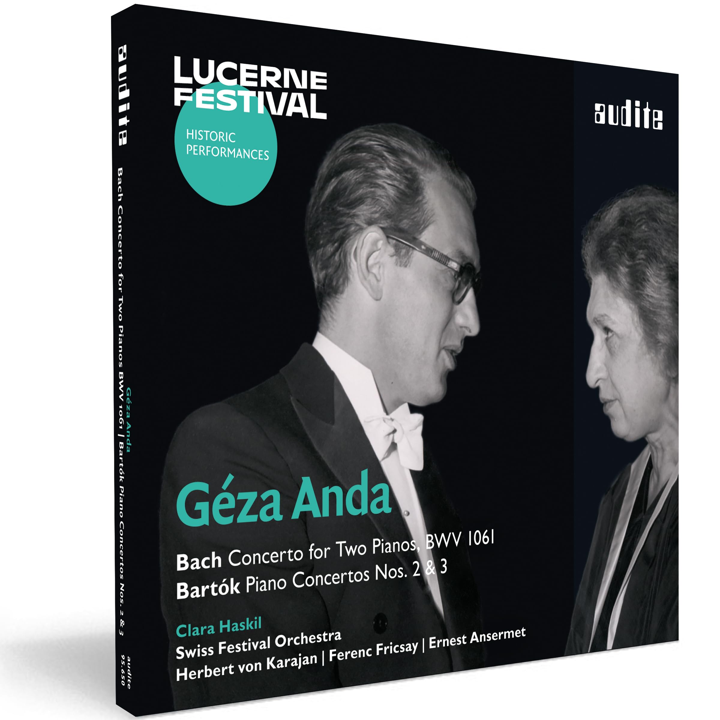 GEZA ANDA AND CLARA HASKIL PLAY BACH: CONCERTO FOR 2 PIANOS, BWV 1061 AND BARTOK: PIANO CONCERTOS NOS. 2 & 3