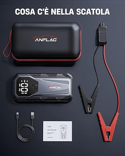 Miniatura 7 de Batería de arranque de coche 7000A de 12 V, caja de salto portátil de 21800 mAh para todos los motores de gasolina y diésel de 10L, cables de puente