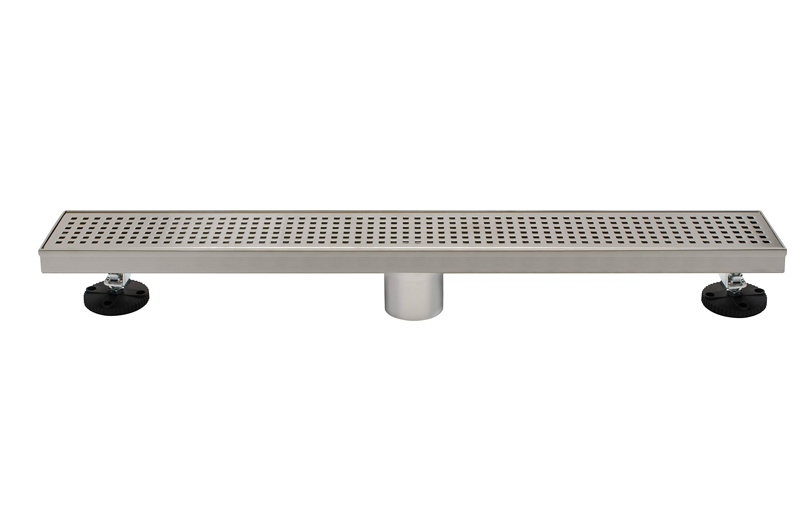 PF WaterWorks PF3001-BN Innova 24” Square Pattern Designer Linear Drain, Brushed Nickel