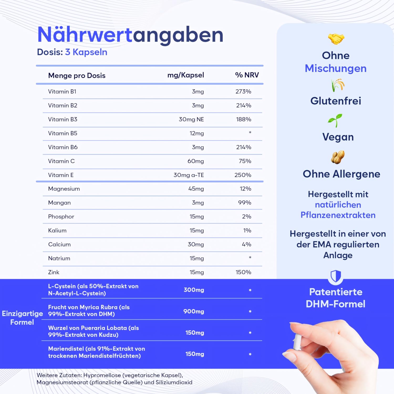 Restore – Post-Party Leber Komplex – Leberschutz & Regeneration – DHM Dihydromyricetin 894mg & NAC 300mg – Mariendistel 250mg & Kudzu + Elektrolyte – 72 Kapseln · 24 Anlässe