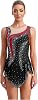Women Rhythmic Gymnastics Competition Leotard Sleeveless Rhinestones Figure Skating Dress