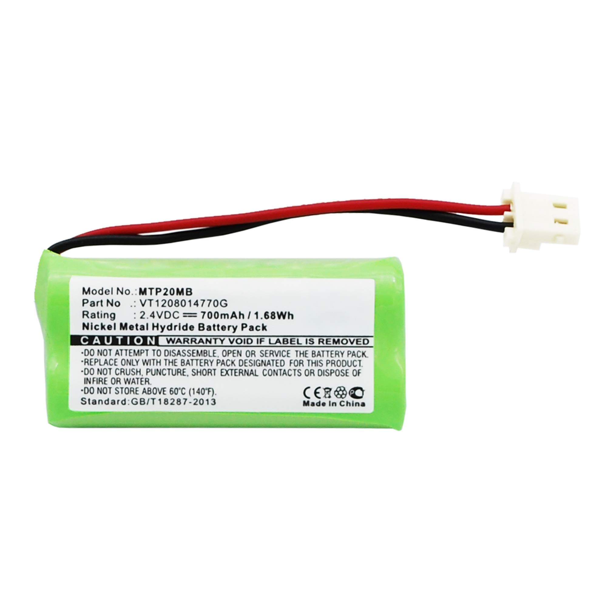 subtel 1x Batteria per Babyphone Compatibile con Motorola MBP20, VT1208014770G – (700mAh, 2.4V)