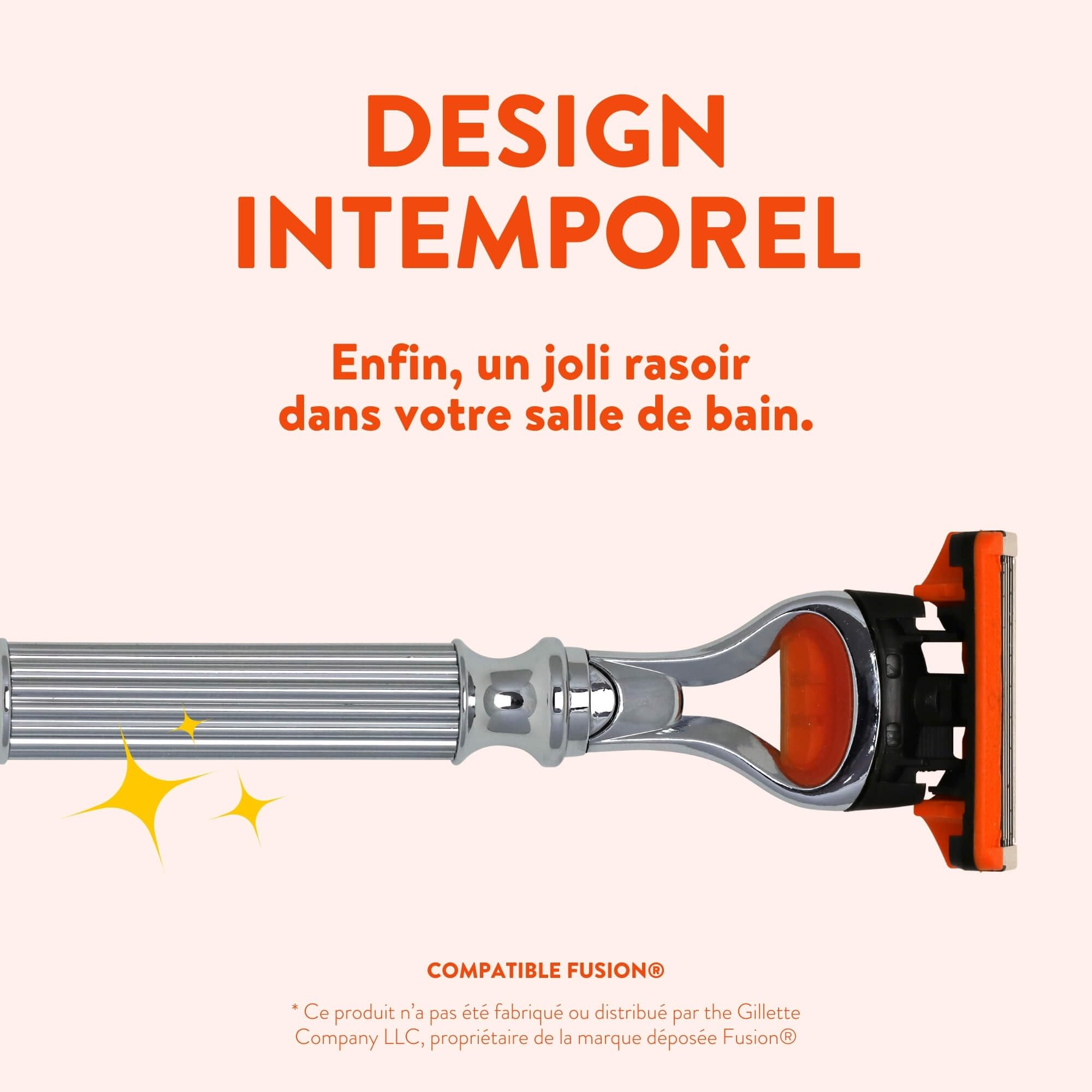 Monsieur BARBIER Afeitadora 5 Cuchillas Hombre EXPLORER + 20 Recambios | Mango de acero inoxidable compatible FUSION. Cabezal giratorio 40°, doble banda lubricante. Afeitado muy apurado, en húmedo.
