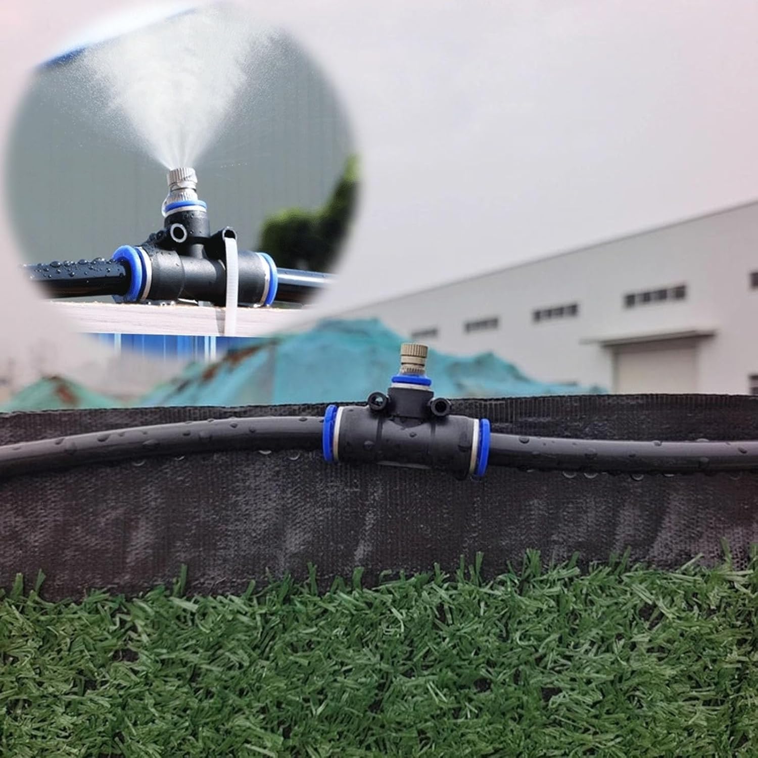 Kit Nebulizzatore For Il Controllo Delle Polveri For Attività Mineraria Con Tubo E Ugelli Ad Alta Pressione, Di Spruzzatura A Risparmio Idrico, Flusso Regolabile, Facile