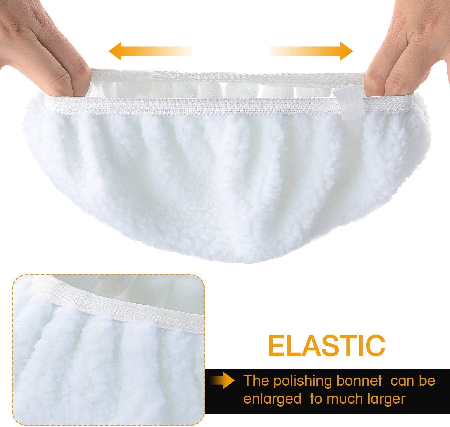 GOOACC Car Polisher Bonnet, (9 to 10 Inches) Waxers Bonnet Set,Max Waxer Bonnet Polishing Pad for Most Car Clean Waxer Polishers, Pack of 5Pcs