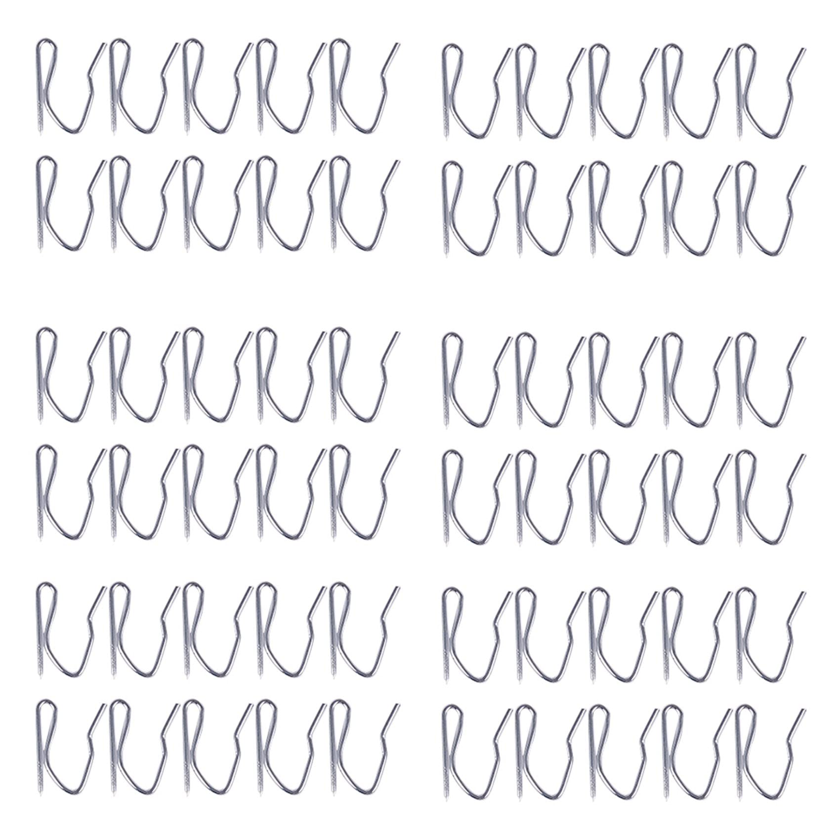 Hndhbfgrt 60Pcs Curtain Drapery Pin Hooks - Silvery