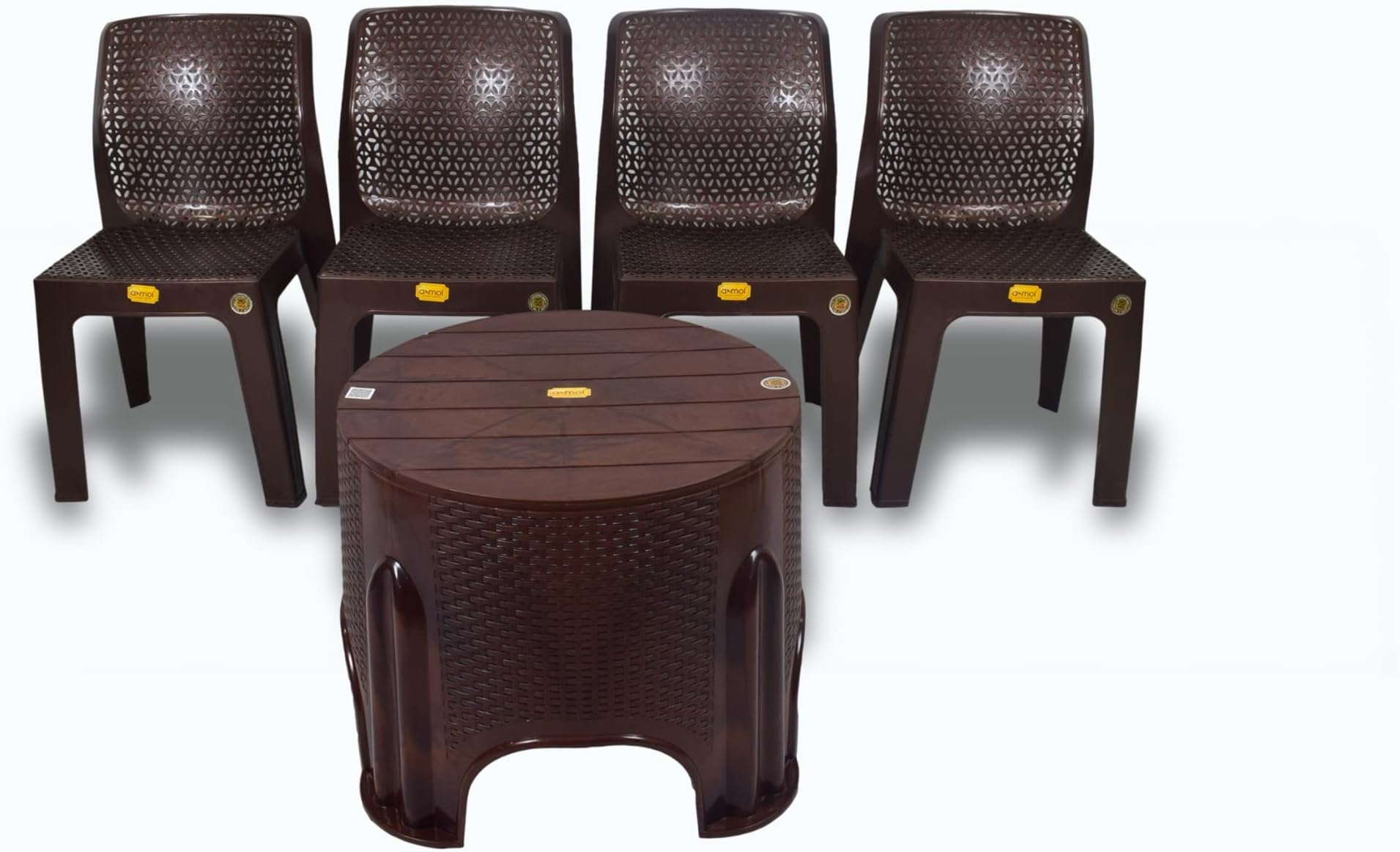 Nilkamal Shahensha Rectangular 4 Seater Virgin Plastic Dining Table Set