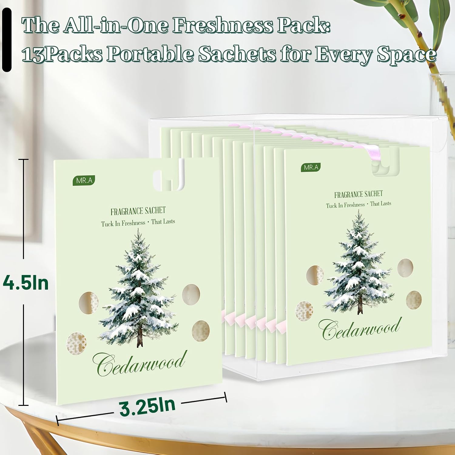 13 Packs Cedar Sachet Bags for Drawer and Closet, Fresh Scents Drawer Deodorizers Long Lasting Air Freshener for Home House Fragrance, Cedar for Closets Car Air Frehener
