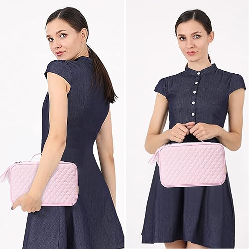 Miniatura 6 de MOSISO Estuche organizador de joyas de viaje bolsa portátil de almacenamiento de joyas con asa de poliuretano para collares aretes anillos pulseras