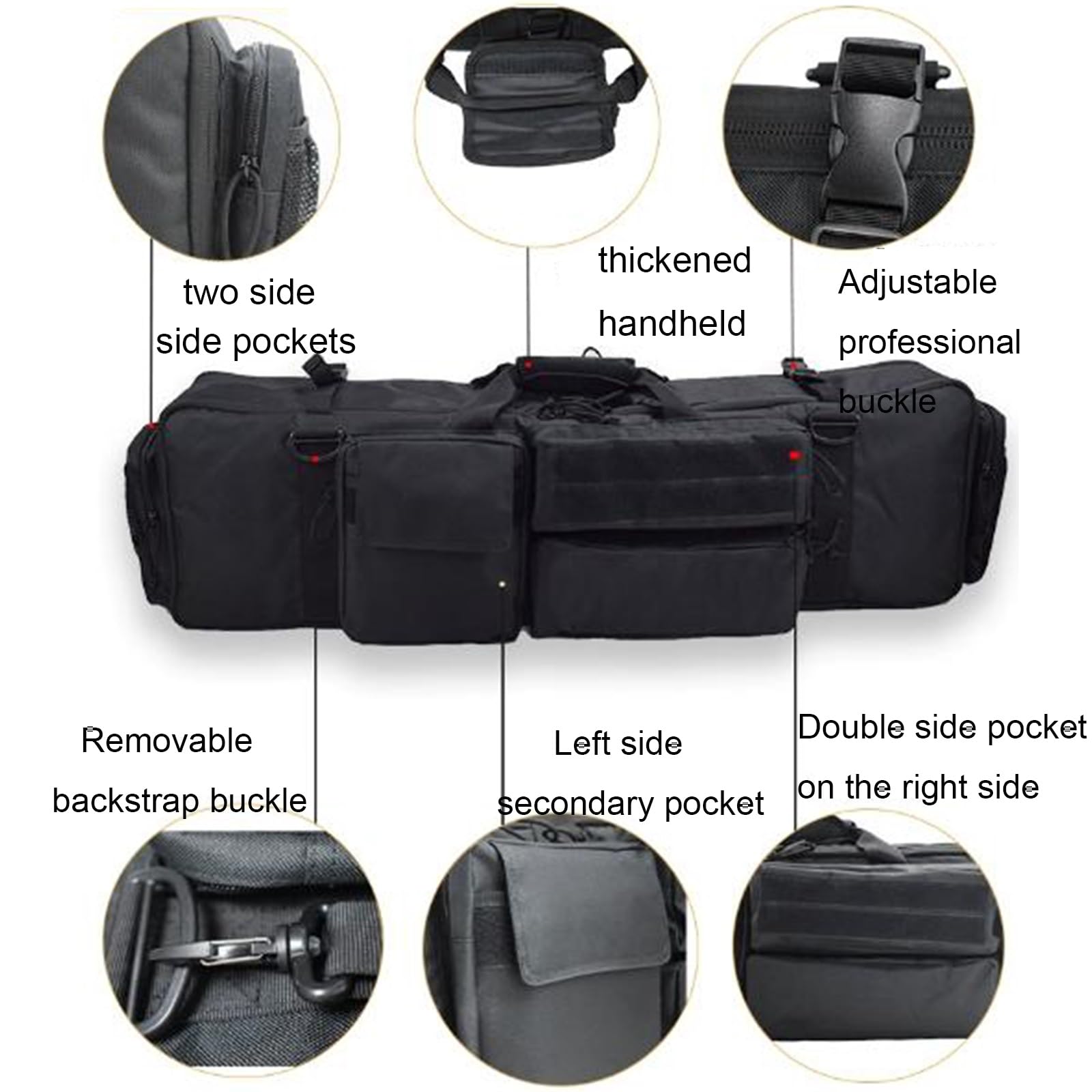 Funda Blanda para Rifle de Caza, Bolsa Táctica Acolchada para Escopeta Doble, Bolsa Táctica Funda para Arma con Correa de Hombro Bolsa de Transporte Vaina para Caza Disparando