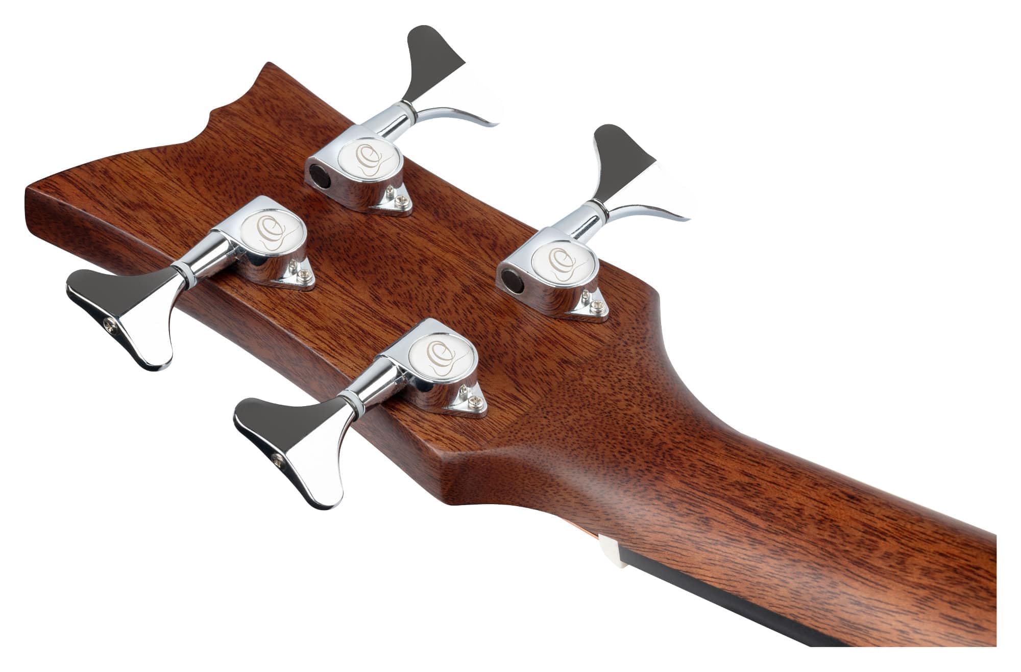 Ortega Guitars Deep Series E-Akustik Bass 4-Saitig - Fichte Braun | integrierter Preamp, Fichtendecke & Mahagoni-Korpus, Satin-Bourbon-Burst-Finish, mit Cutaway, D7CE-BFT-4