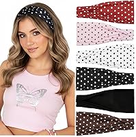 Vista 10 de TERSE Diademas para mujer, 4 pulgadas de ancho, bandas antideslizantes para el cabello, bandas elásticas para el sudor, accesorios para el cabello