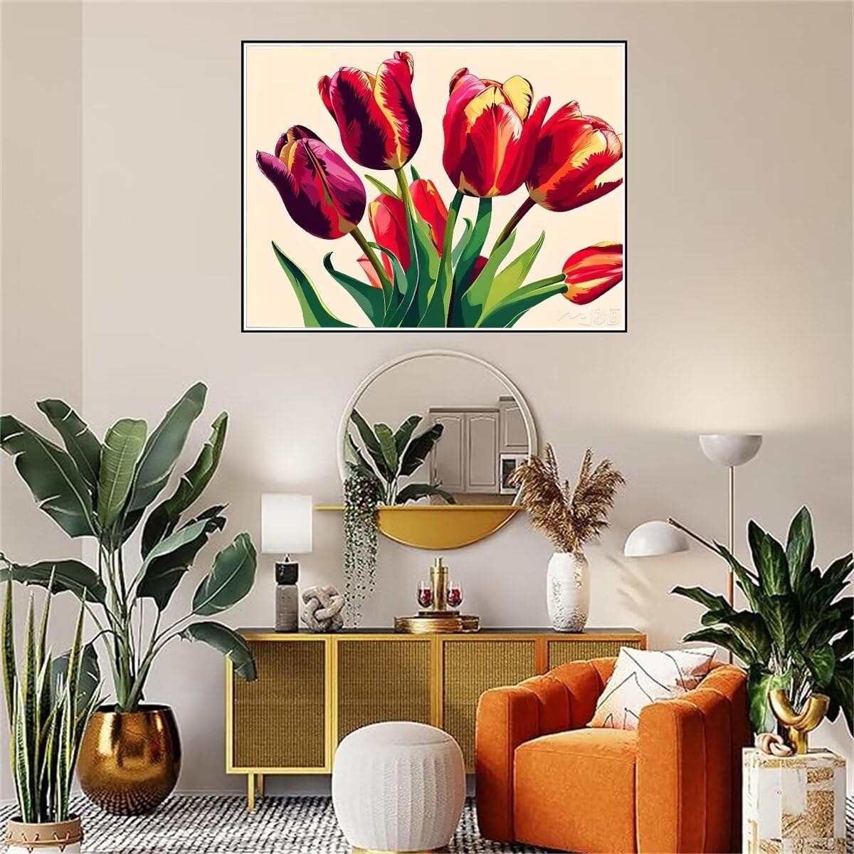 Tulpen en madeliefjes in vaas | Schilderen op nummer – Schilder Op Nummers Tulpen en madeliefjes in vaas | Schilderen op nummer – Schilder Op Nummers