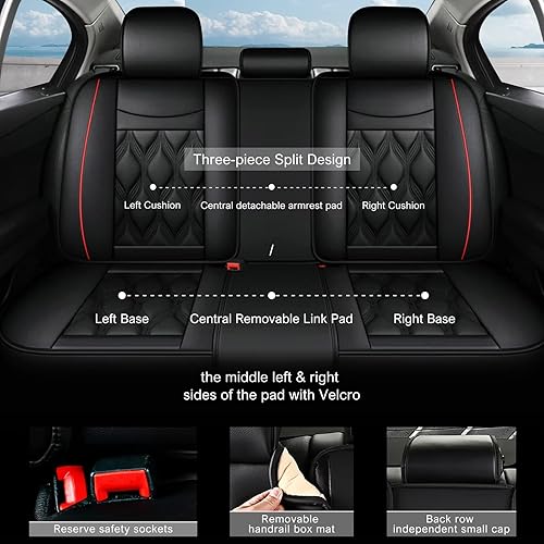 Miniatura 3 de AOMSAZTO Juego completo de fundas de asiento de automóvil de 5 asientos para Nissan Kicks 2018 2019 2020 2021 2022 2023 2024 2025 de cuero