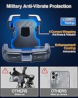 Vista 9 de Soporte para teléfono de motocicleta, [Anti-vibración contra viento de 150mph][Compatible con teléfonos grandes de 7.2 pulgadas] Soporte