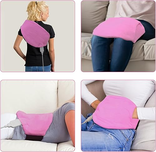 Vista 3 de GOQOTOMO Almohadilla térmica envolvente de diseño de bolsillo para alivio lumbar y abdominal, envoltura térmica eléctrica para la espalda con correa