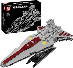 Mould King 21074 Großes Super Star Destroyer Modell, Venator-Klasse Republik Angriffskreuzer Bausteinspielzeug, baubares Spielzeugmodell UCS Sammlerstück Spielzeug Bausatz für Erwachsene 1320 PCS