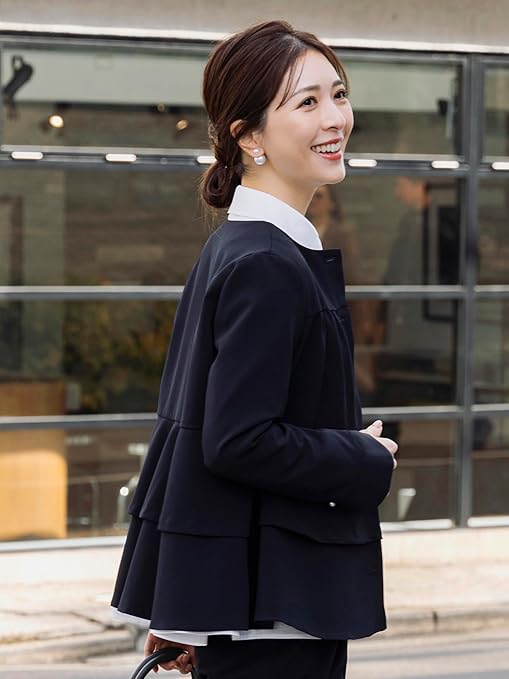 Amazon | [ソーノ] NAVY-MumMumダブルクロス-ティアードペプラム