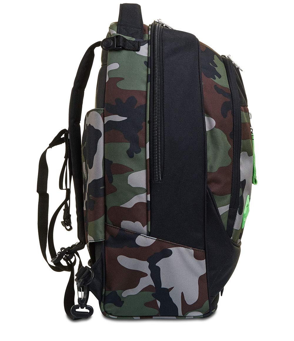 Seven Trolley Scuola JACK 2 RUOTE - HALF BLACK, Verde + Portapenne Scuola Bustina, Multicolore