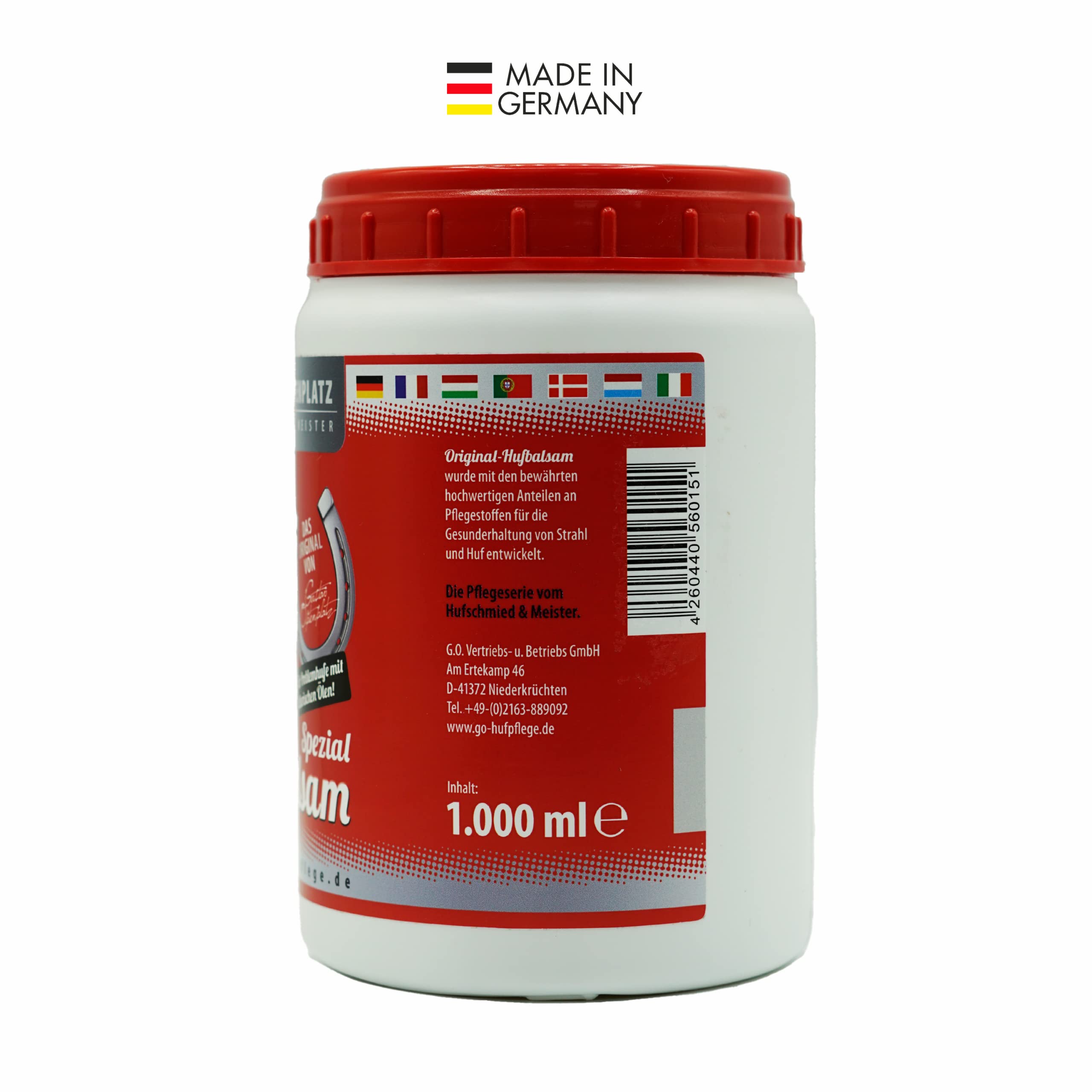 Hufbalsam Spezial farblos, Huffett für die tägliche Hufpflege mit pro Vitamin B5, Anti-Doping (1000ml)