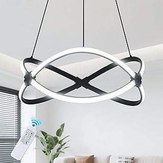 10 Office Chandelier Ideas for Stylish Workspaces 51 Mayful Modern LED Chandelier,3-Color Dimmable with Remote Control,Black ...
