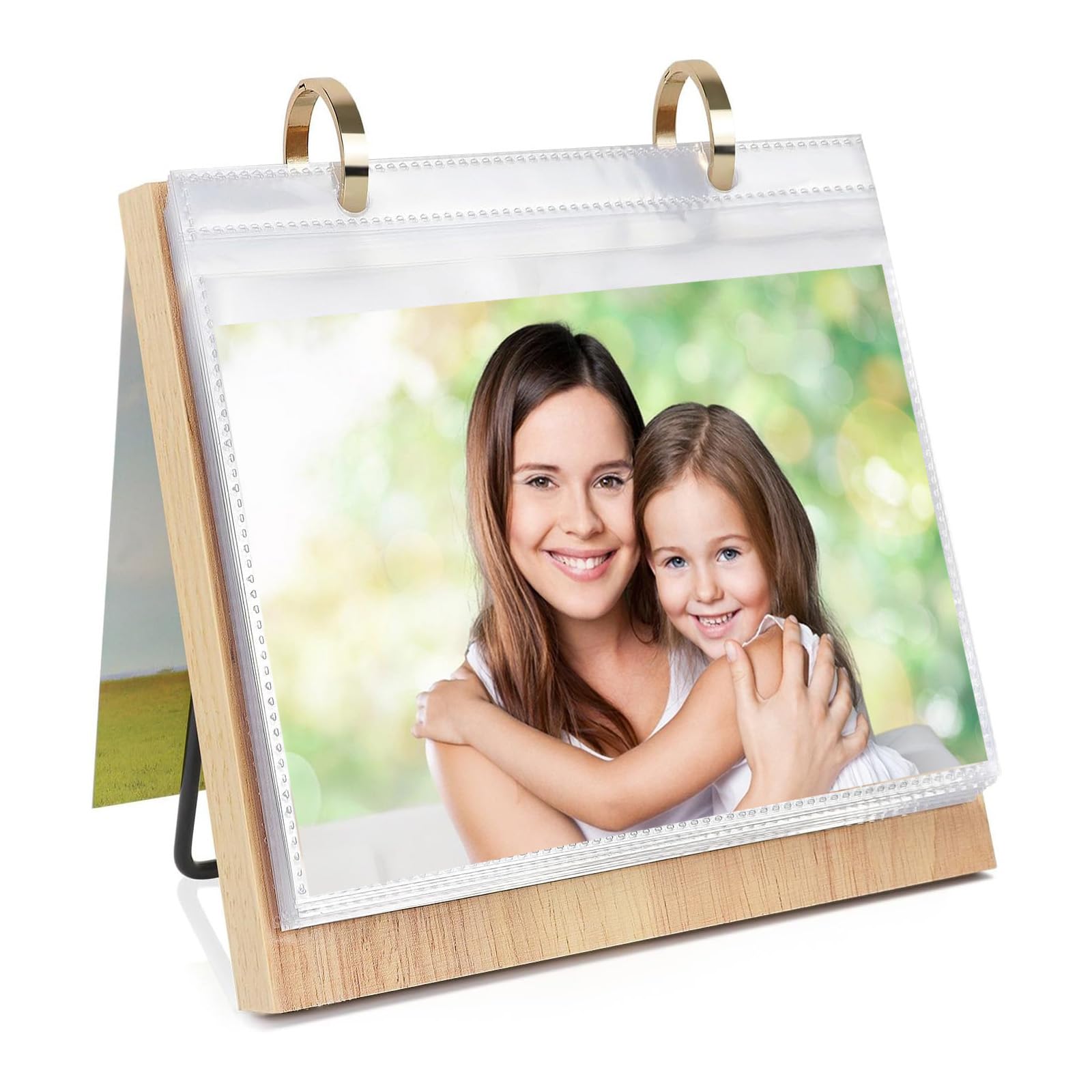 ZEEYUAN Álbumes de Fotos de Escritorio de 13X18 para 60 Fotos Marco de Fotos de Madera abatible para 13X18 Regalos para Mujeres