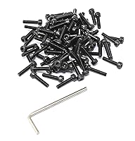 Vista 99 de iexcell Juego de 50 tornillos M4 x 20/25/30/35/40 de acero de aleación de grado 12.9, acabado de óxido negro