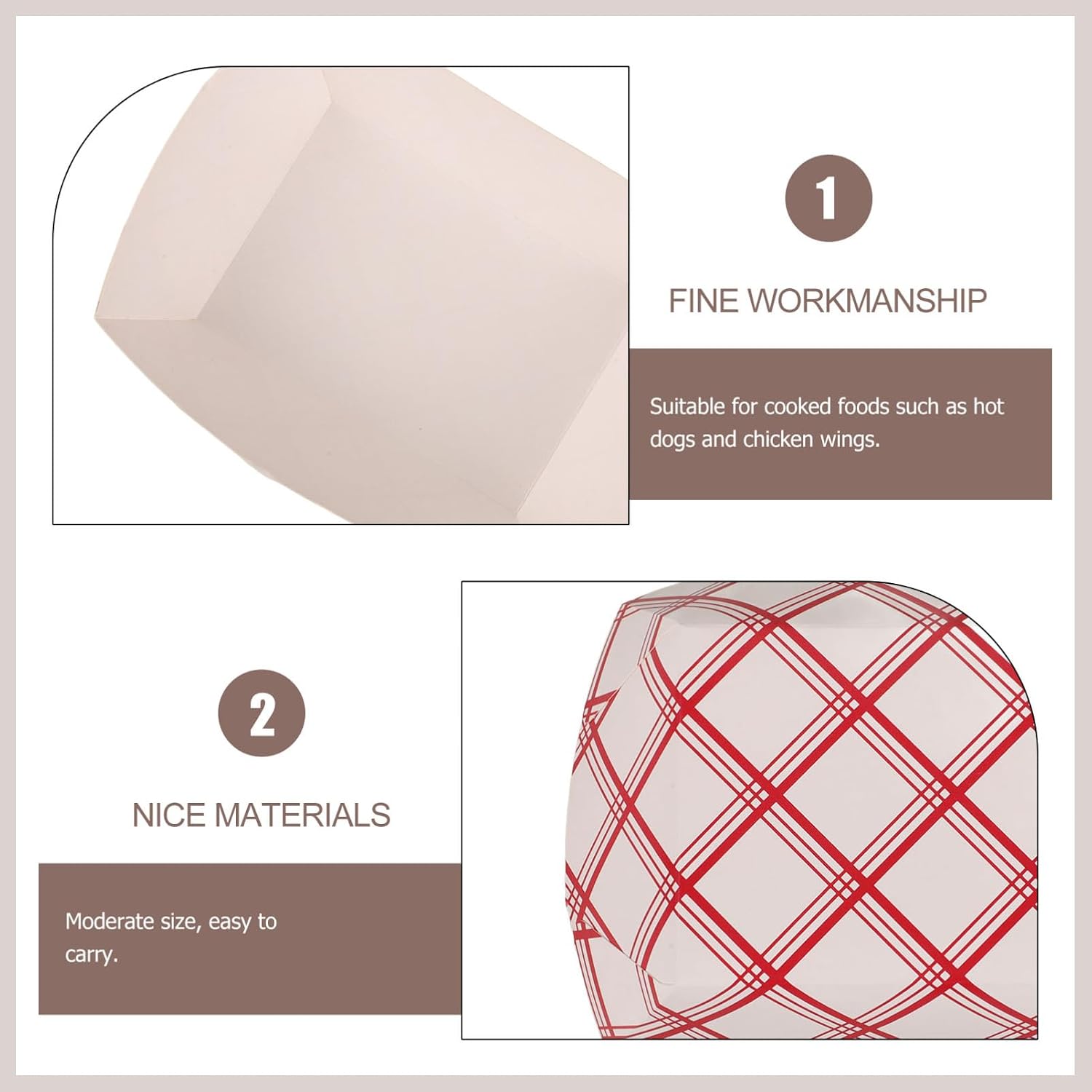 20pcs Hot Dog Paper Food Boxes Kraft Takeout Containers for Snacks Sausage Packing Trays for Parties Bbqs and Picnics