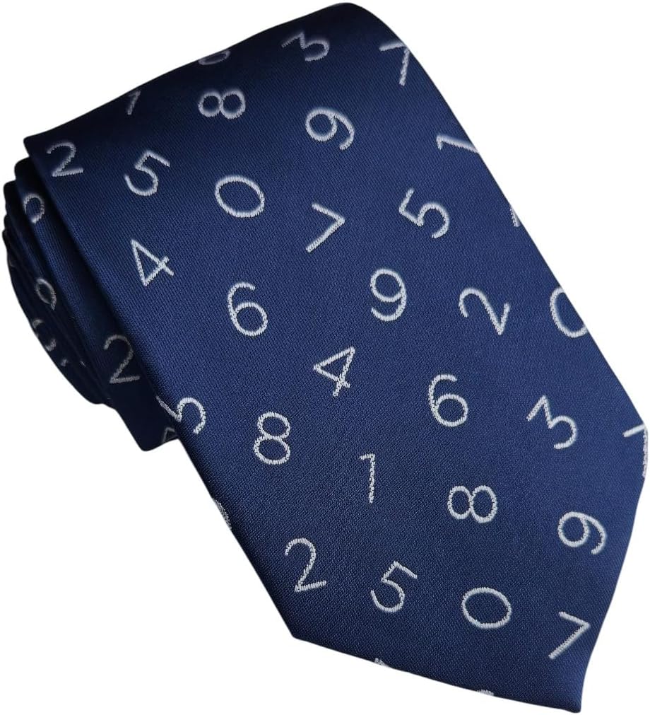 Maker V Math Necktie, Numbers Tie, Math Teacher gift for men, Accountant Neckties, Mathematics Ties