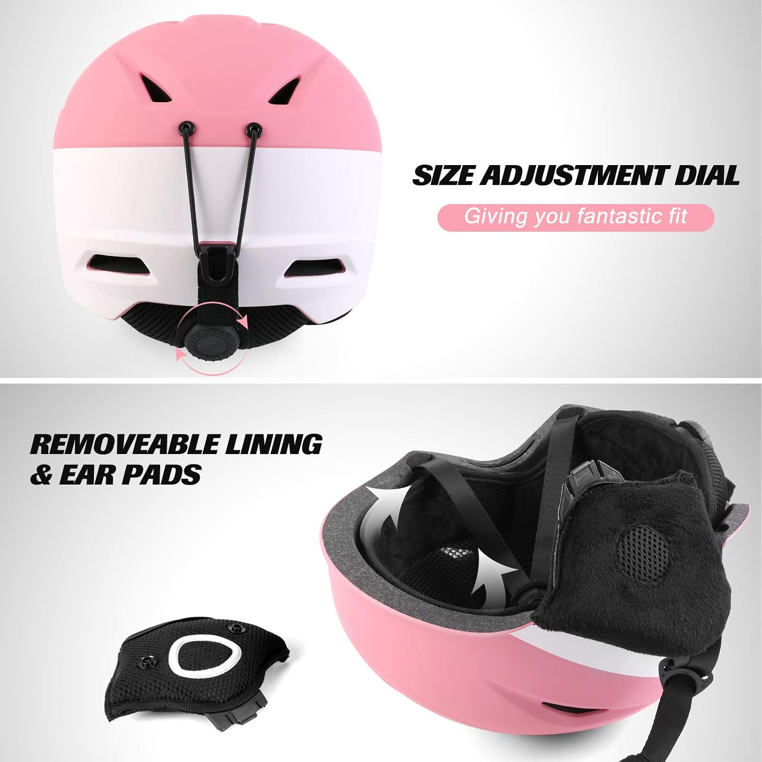 Odoland Ski Helmet, Snowboard Helmet with Ski Goggles, Shockproof, Windproof, Safety Snow Sports Helmet and Protective Glasses for Men Women Youth