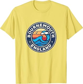 Bournemouth England Vintage Nautical Waves Design T-Shirt