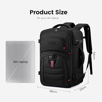 LOVEVOOK 40L Travel Backpack for Men - Airline Approved Carry On Backpack | TSA Bags with 3 Packing Cubes, Waterproof Weekender Backpack Fits 17 Laptop, Overnight Personal Item Bag for Business Trips