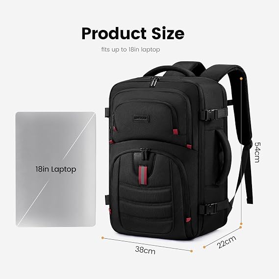 LOVEVOOK 40L Travel Backpack for Men - Airline Approved Carry On Backpack | TSA Bags with 3 Packing Cubes, Waterproof Weekender Backpack Fits 17 Laptop, Overnight Personal Item Bag for Business Trips