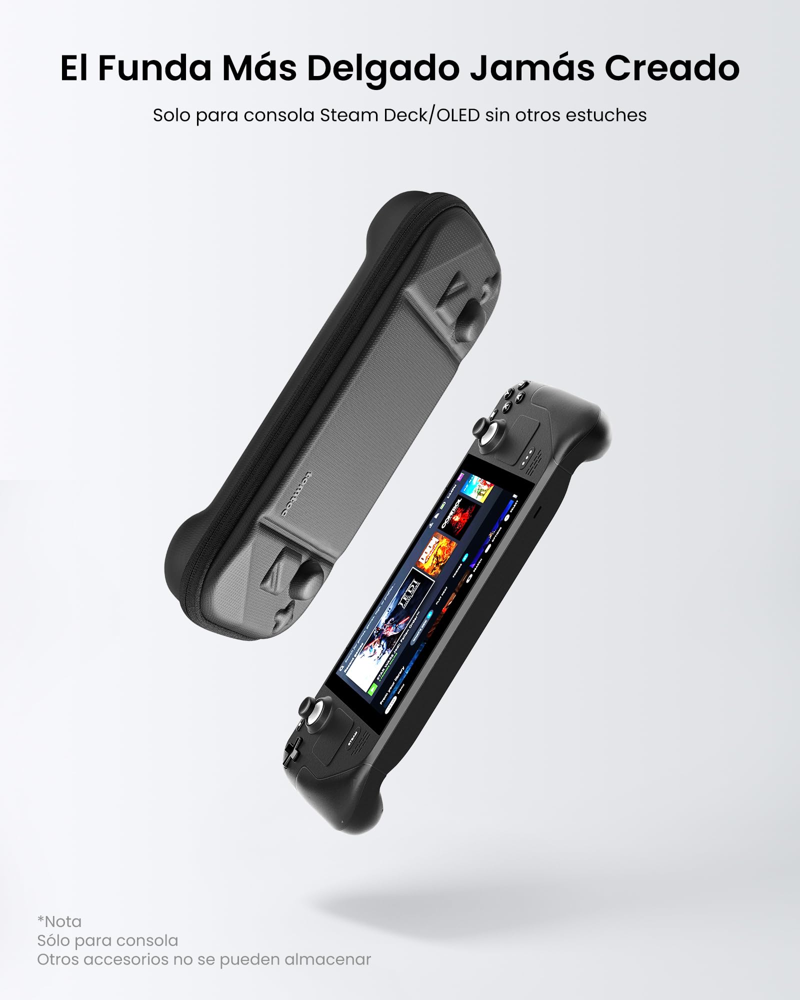 tomtoc Funda de Transporte Steam Deck/Steam Deck OLED, Estuche rígida de Filz de protección Total para Transportar la Consola Steam Deck y Sus Accesorios, Bolsa de Viaje a Prueba Golpes, como Regalos