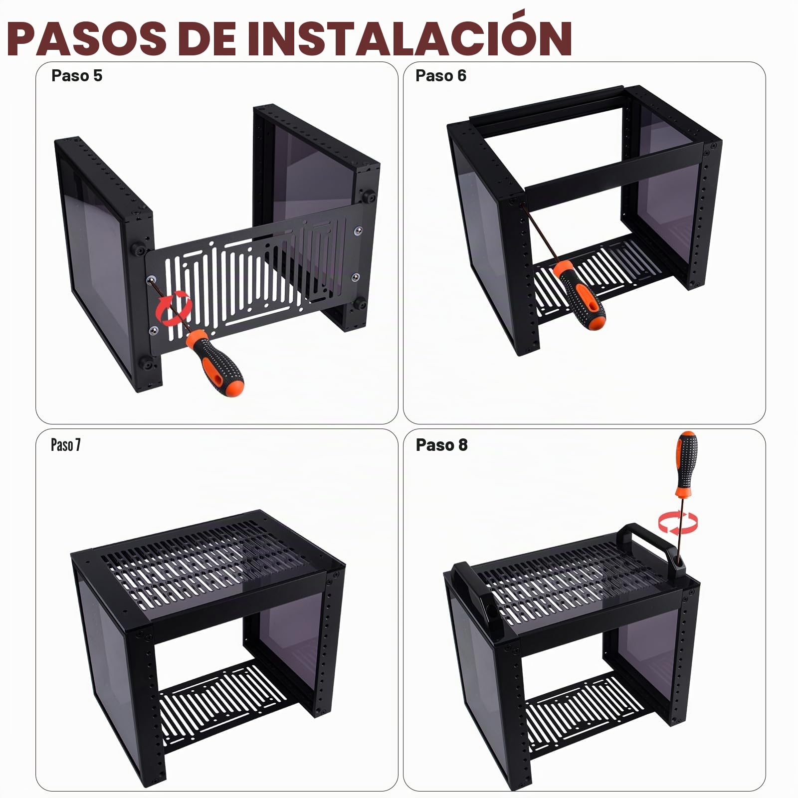 GeeekPi Gabinete de servidor 4U, rack de red de 10 pulgadas para servidores, red, equipo A/V, gabinete de montaje en rack DeskPi RackMate T0 (negro)