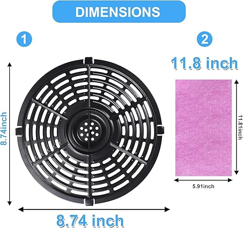 Miniatura 7 de ALJ Sartén para freidora de aire de 6.5 cuartos de galón para freidora de aire Ninja OS301FD302FD305OP302OS300 Foodi, freidora de aire mejorada,
