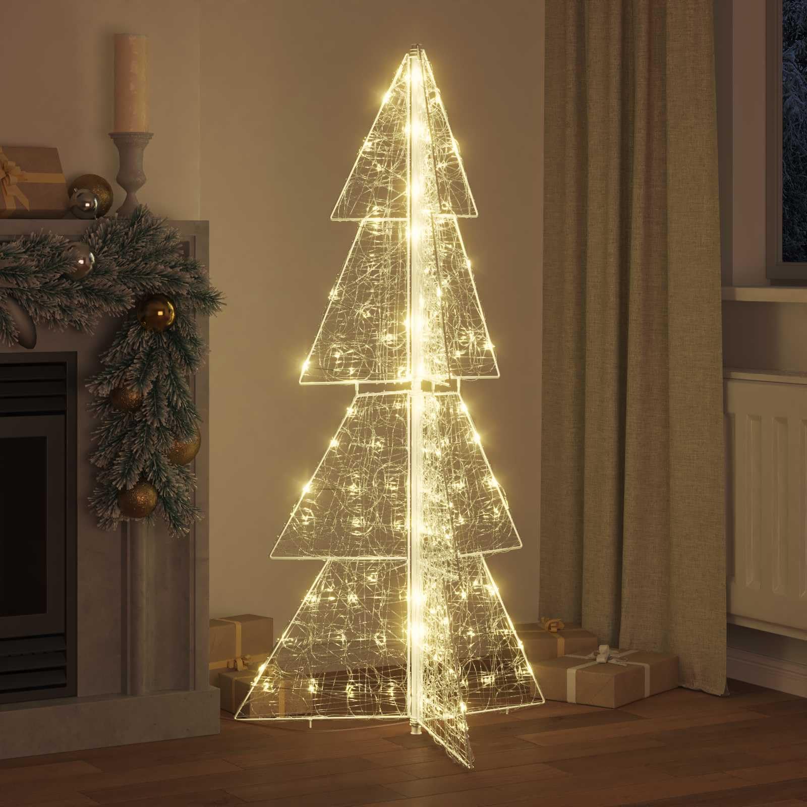 Choinka akrylowa 150 cm z 160 diodami LED, ciepła biel, złącze USB do salonu, ogrodu, tarasu, świąteczna dekoracja wewnątrz i na zewnątrz, świąteczna atmosfera