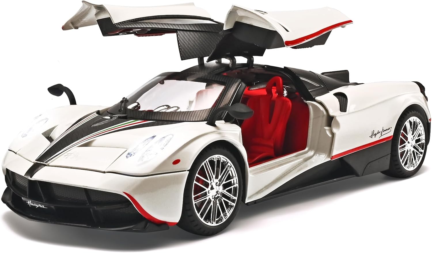 Car Toys for Boys 1 18 Scale Diecast Cars Compatible for Pagani Huayra Dinastia Model Car Kits Collection,Metal Pull Back Cars with Light and Sound,Toy Cars for Boys Age 4-7（White）