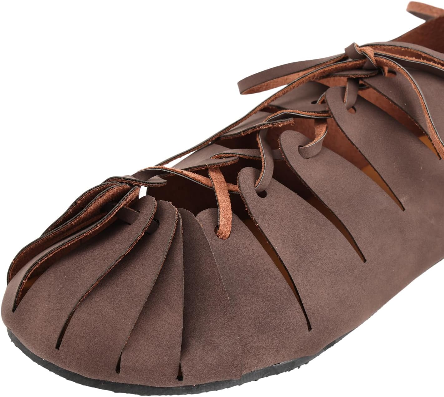 Men's Renaissance Medieval Sandal Lace Up Vintage Stage Pirate Viking Tied Cosplay Halloween Shoe