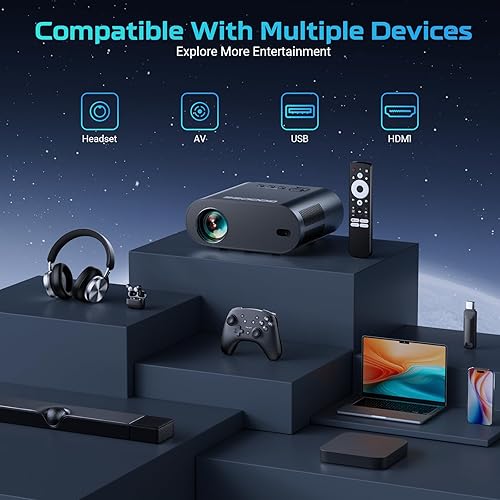 Miniatura 8 de Google TVcontrol de voz Proyector inteligente GooDee 4K UHD con WiFi y Bluetooth, proyector de películas portátil Prime Video, YouTube integrado,