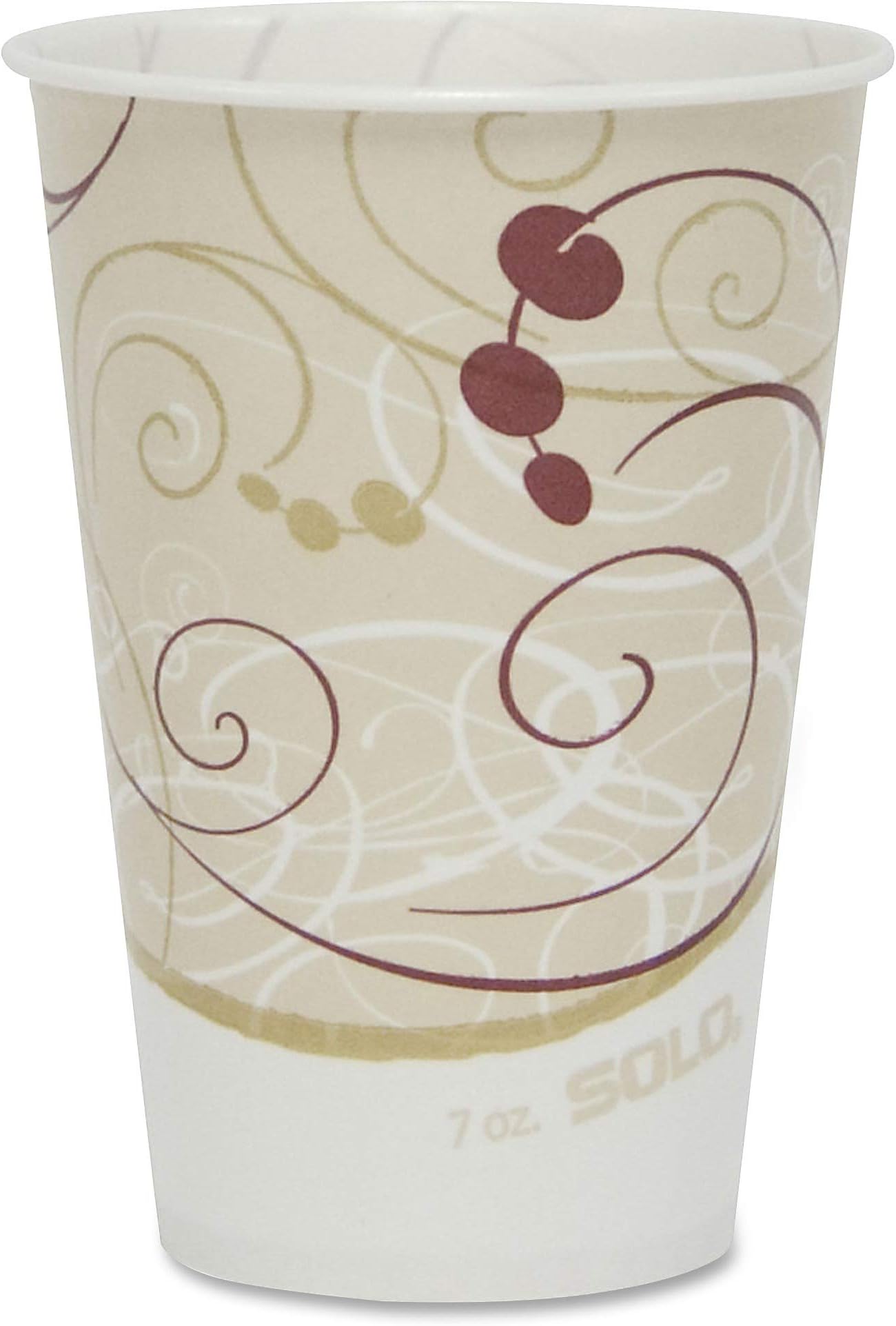R7N-J8000 7 oz Symphany Waxed Paper Cold Cup (Case of 2000), beige, 3.7"