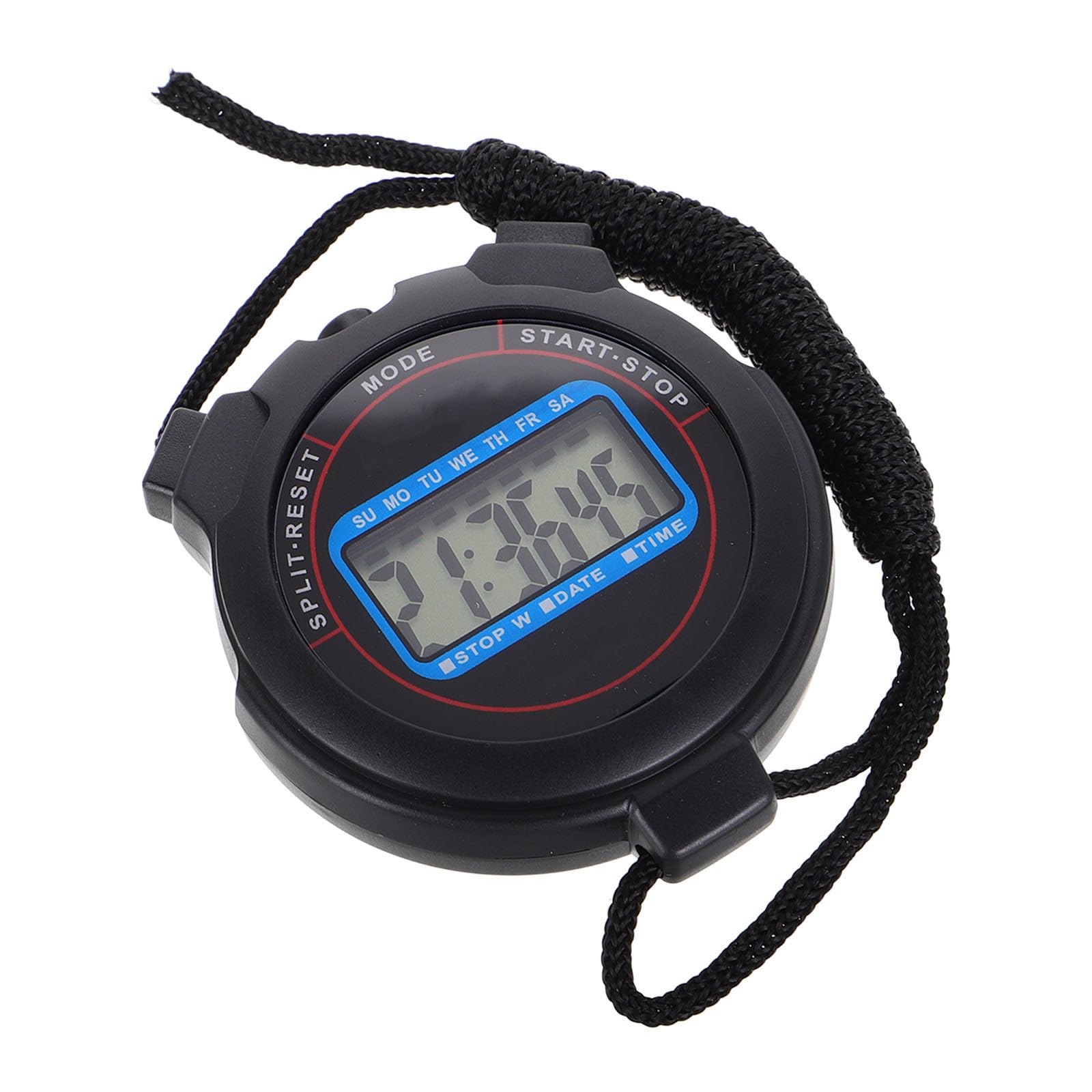 GANAZONO Digital Stopwatch with Date Display High Accuracy Timer for Swimming Running Training Portable Lightweight Sports Timer for Coaches Black Design-image-19