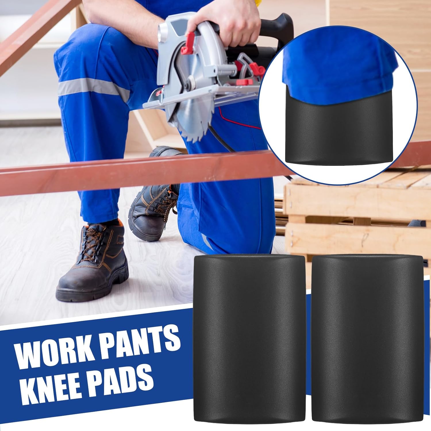 2 Pairs Knee Pads Inserts for Work Pants Double Foam Cushion Knee Pads Inserts for Tactical Pants, 6 x 9 Inches Soft Construction No Strap Knee Pad Soft Inner Liner for Men - Image 4