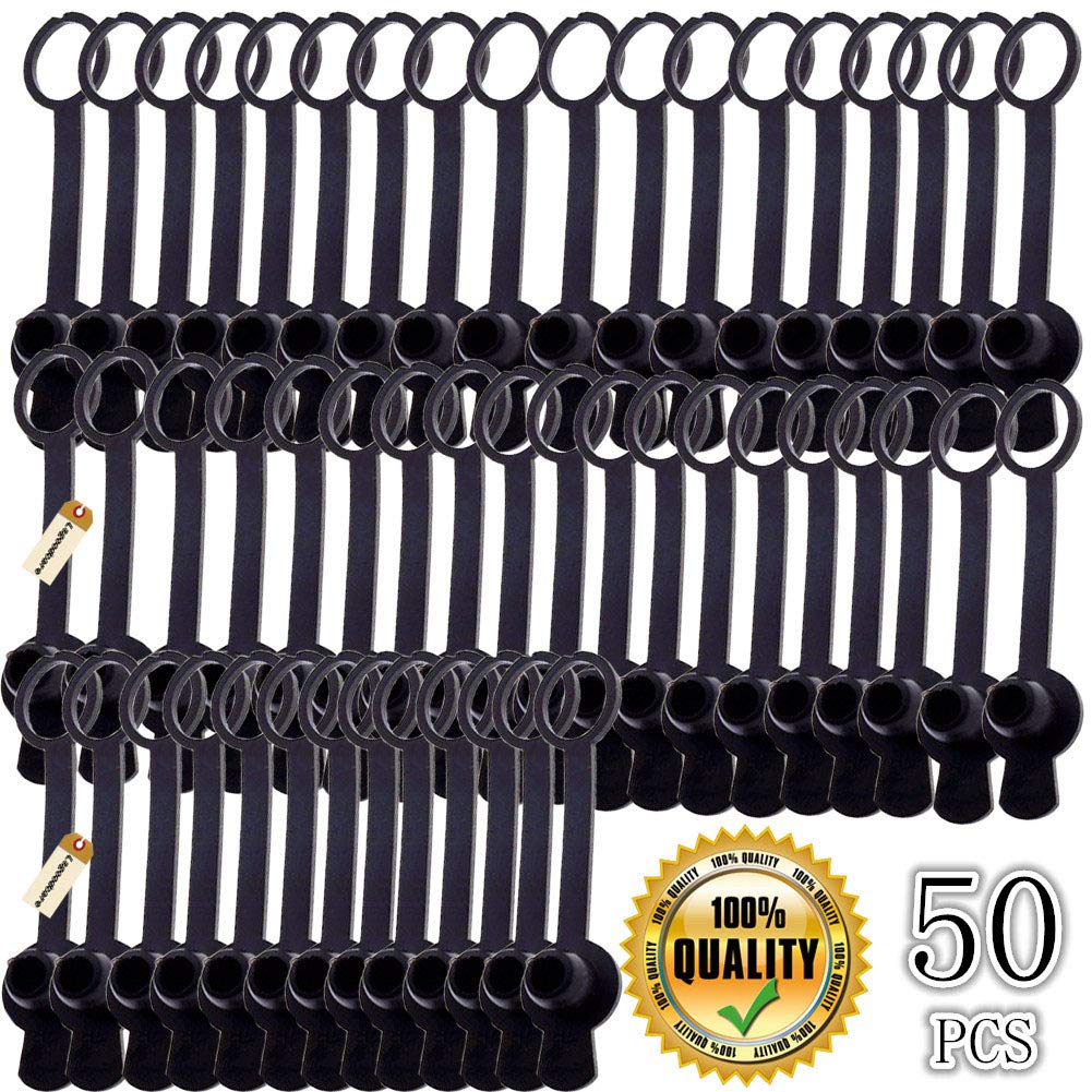 Lsgoodcare50Pcs Replacement Rubber Anti Dust/Waterroof Cover Cap for 5.5 MM x 2.1MM & 5.5 MM x 2.5MM DC Threaded Female Panel Mount Connector Adapter Jack