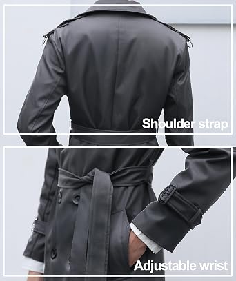 Pantete Men's Men's Long Trench Coat Fashion Trench Coat (pack of 1)