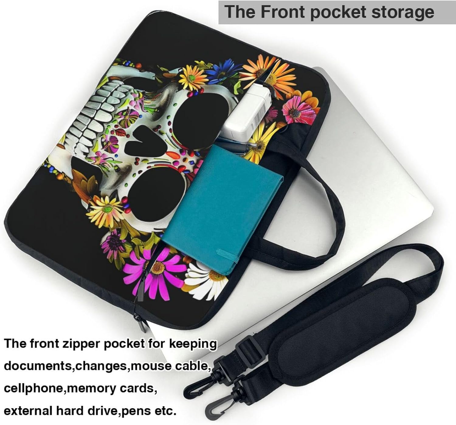 Skull Print Laptop Tote Bag Laptop Tote Bag Travel Bag Business Computer Bag Work Bag for Men Women