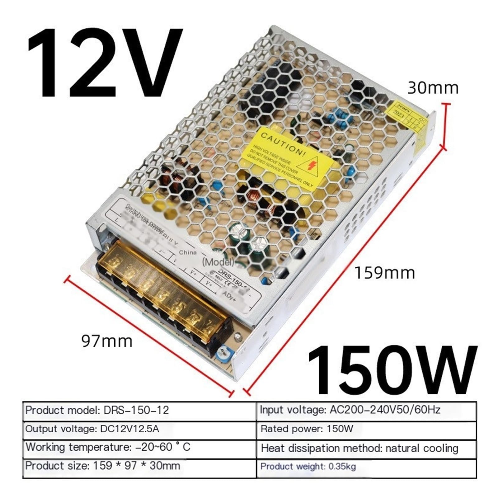 Alimentatore per illuminazione mobili | Uscita: 12V(12V-12.5A-150W-small volume)