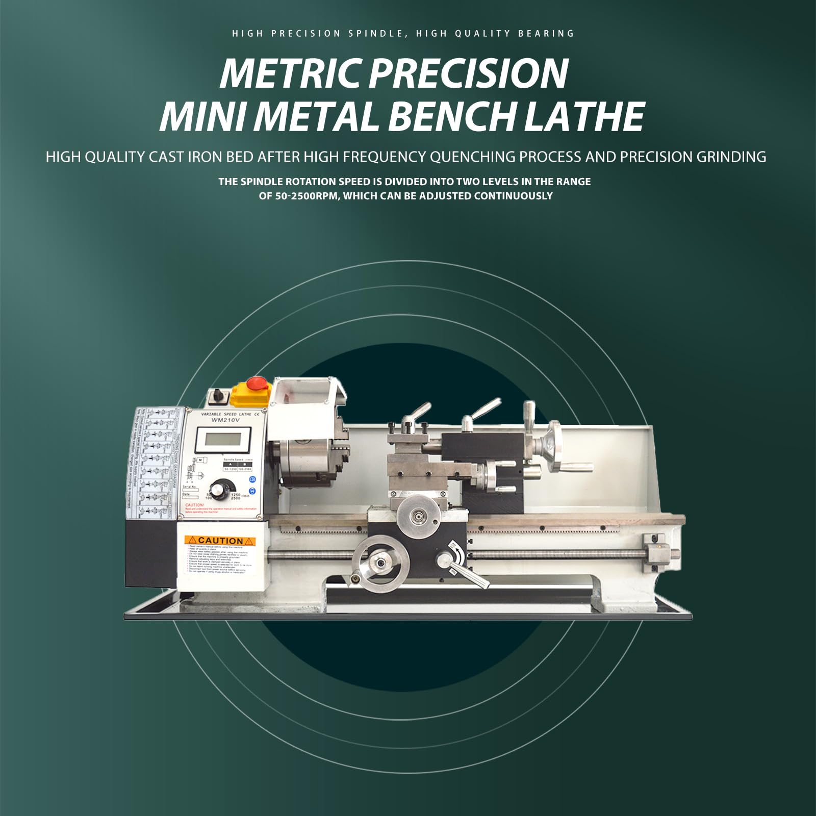 WYDDDARY Mini Lathe Metal Lathe Brushless Motor 8