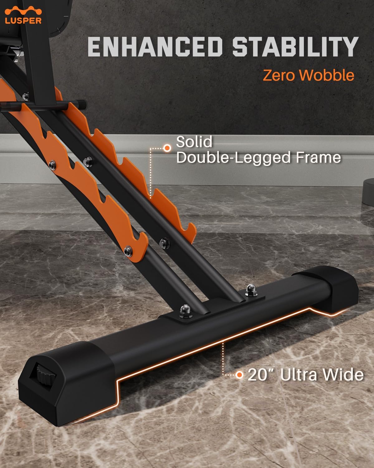 Comparison image showing a user on the Lusper bench with no gap between seat and backrest, versus a user on another bench with a noticeable gap.